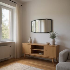 Mirror Cover with Dark Wooden Frame