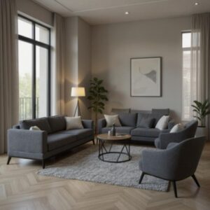 Dark Grey Living Room Set
