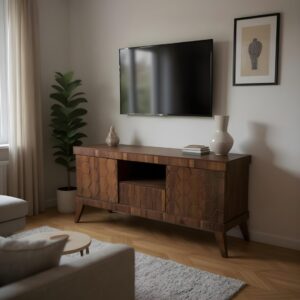 Hexagonal Wooden TV Table
