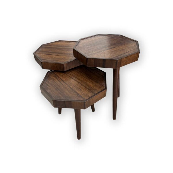 Octagonal Wooden Jigon Table Set - Image 2