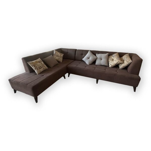 L-Shaped Brown Sectional Sofa - Image 2